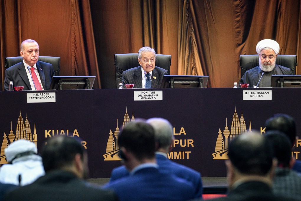 Turkey’s President Recep Tayyip Erdogan, Malaysia’s Prime Minister Mahathir Mohamad and Iran’s President Hassan Rouhani attend the Kuala Lumpur Summit. Photo: AFP