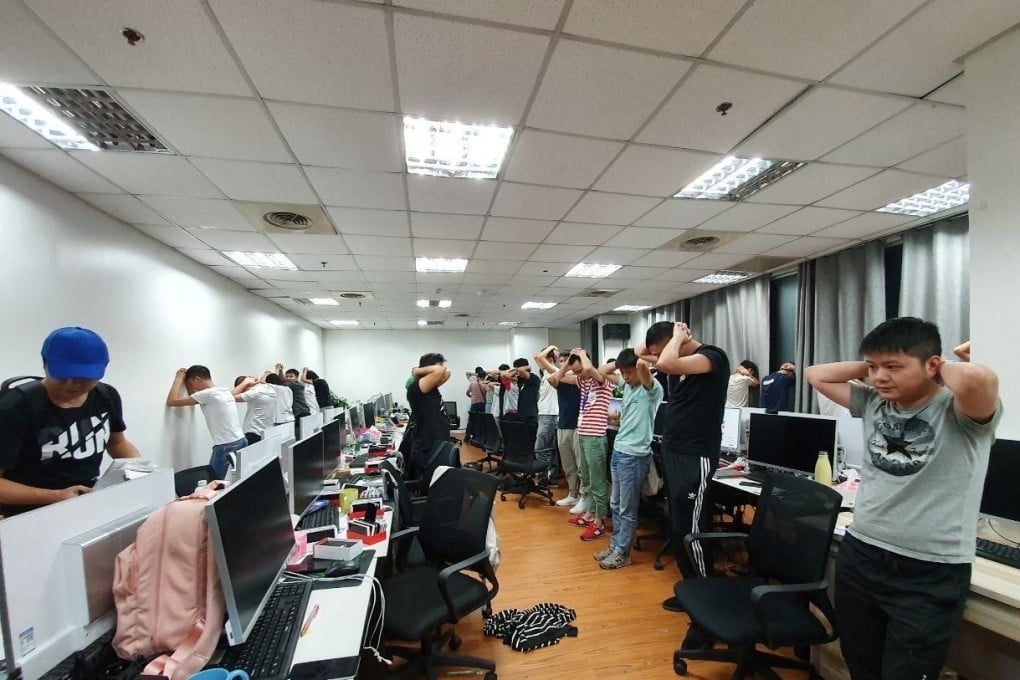 Chinese workers illegally working at an online gambling firm were arrested by Philippine authorities in Manila. Photo: Reuters
