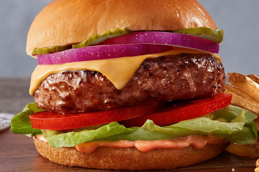 A burger featuring a Beyond Burger patty by US plant-based imitation meat producer Beyond Meat, which is looking to break into the Chinese market.