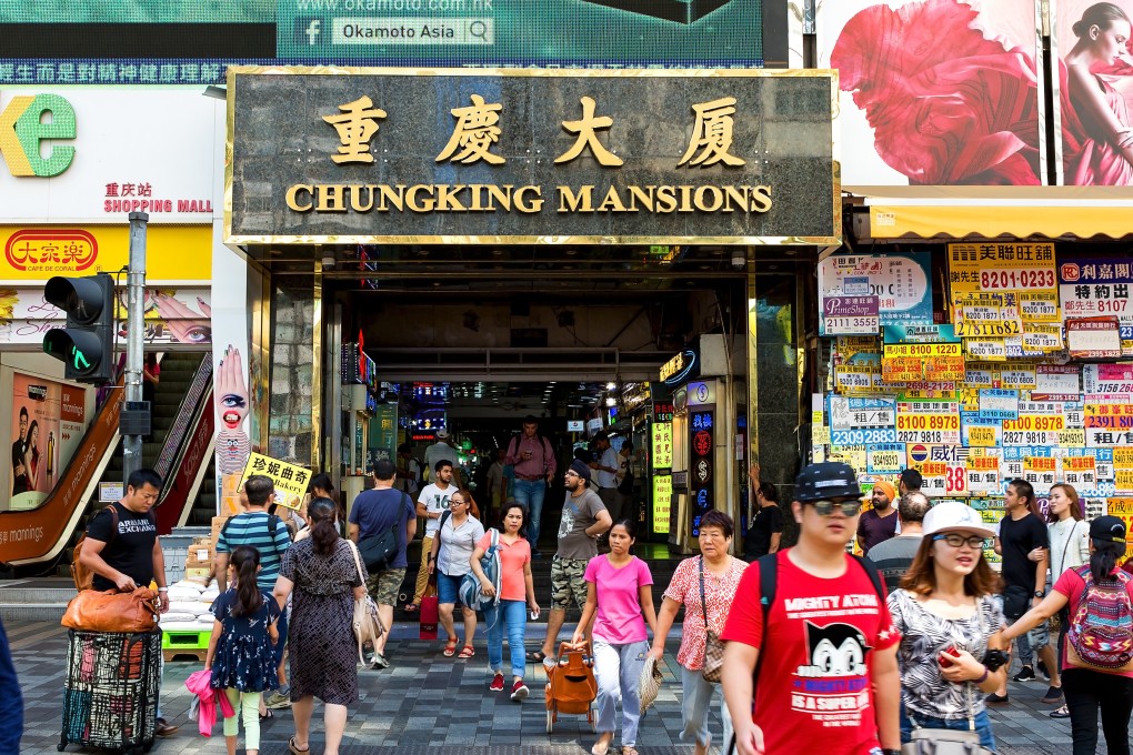 Chungking Mansions in Tsim Sha Tsui, Hong Kong, where the Wong Kar-wai film Chungking Express (1994) was set. Photo: Shutterstock