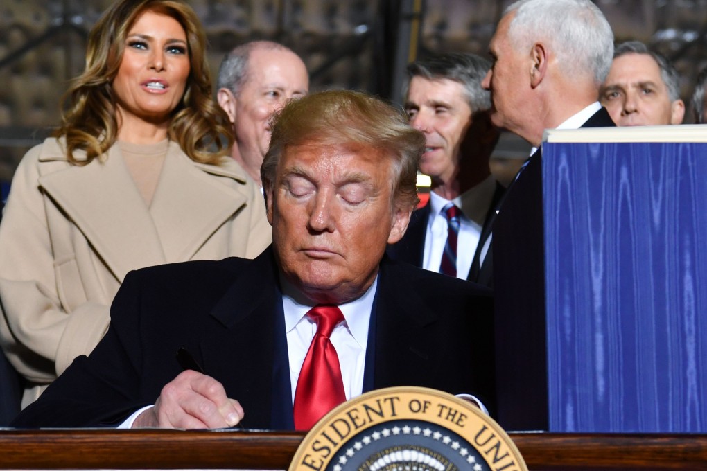 US President Donald Trump signs a US$738 billion defence authorisation bill on Friday. Photo: AFP