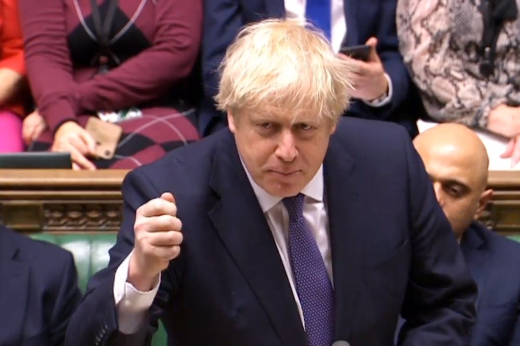 British Prime Minister Boris Johnson addresses MPs at the House of Commons in London on Friday. Photo: PRU via EPA-EFE