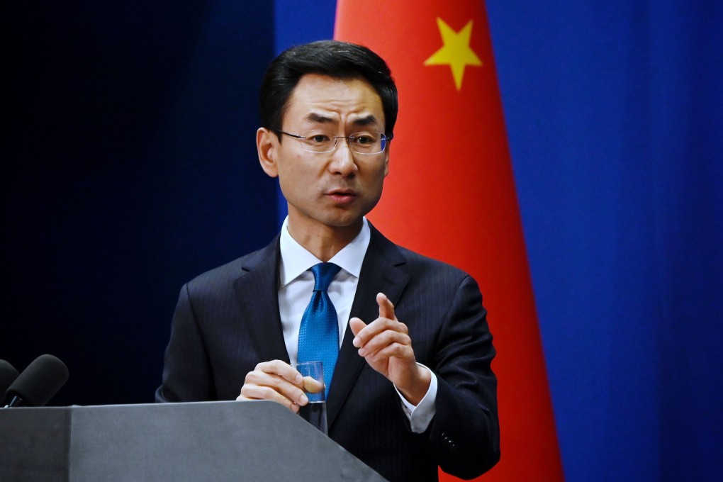 China’s Foreign Ministry spokesman Geng Shuang answers a question during a briefing in Beijing in November. Photo: AFP