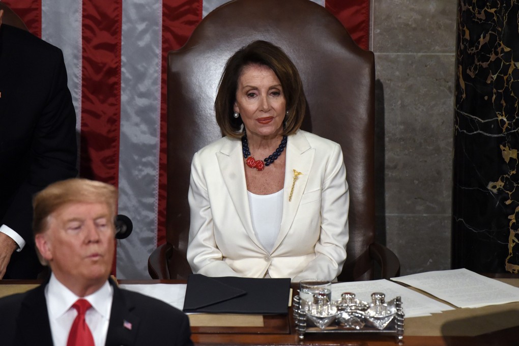 House Speaker Nancy Pelosi listens to President Donald Trump during the State of the Union address. Photo: TNS