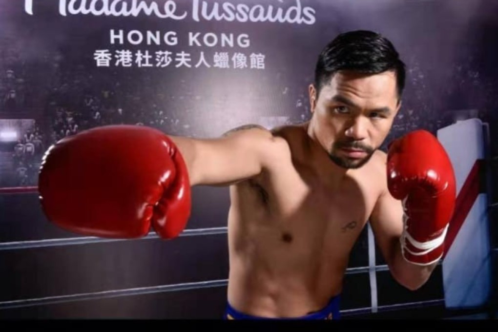 Manny Pacquiao poses for a fitting at Madame Tussauds Hong Kong. Photo: Madame Tussauds