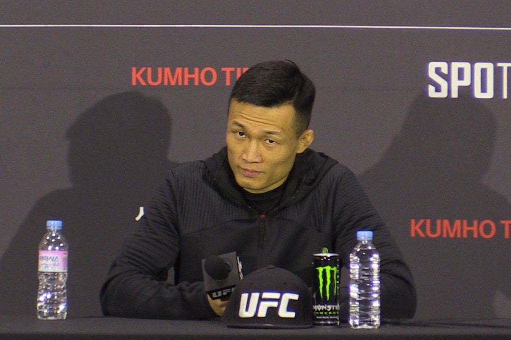 ‘The Korean Zombie’ Jung Chan-sung at the UFC Fight Night Busan post-event press conference. Photo: Nick Atkin