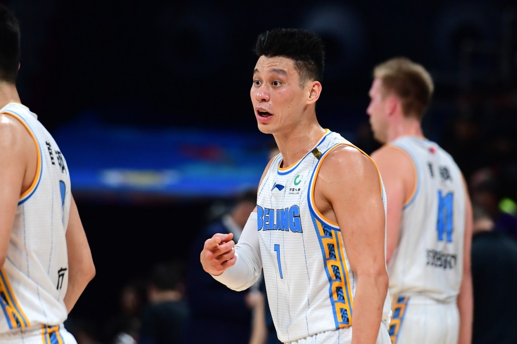 Jeremy Lin in action in the Chinese Basketball Association with the Beijing Ducks. Photo: Xinhua