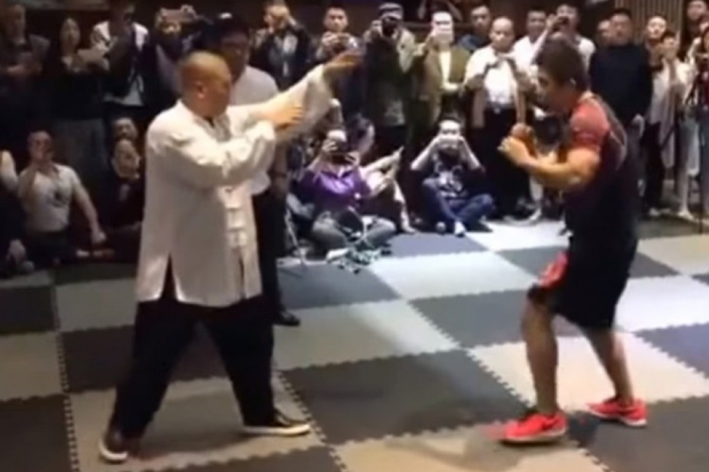 A screenshot of China MMA fighter Xu Xiaodong taking on tai chi master Wei Lei. Photo: Handout