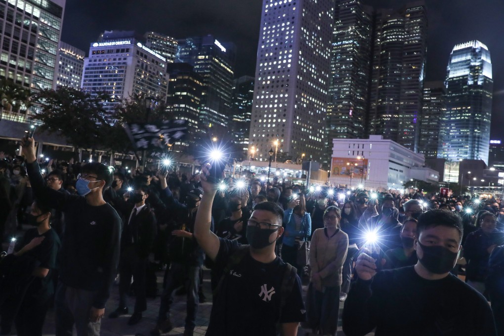 The rally was held in Edinburgh Place in Hong Kong’s Central district. Photo: Sam Tsang