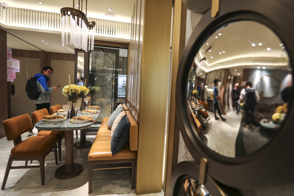 Inside a Wetland Seasons Park show flat on display the International Commerce Centre (ICC) in West Kowloon. Photo: Dickson Lee