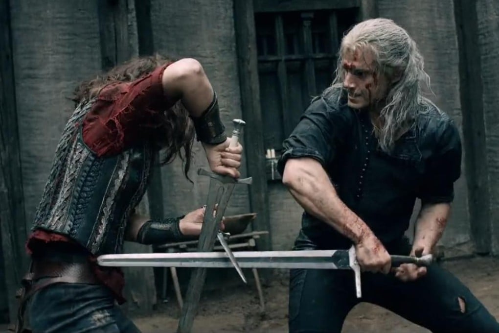 Emma Appleton (left) and Henry Cavill cross swords in Netflix’s new fantasy series The Witcher. Photo: Netflix