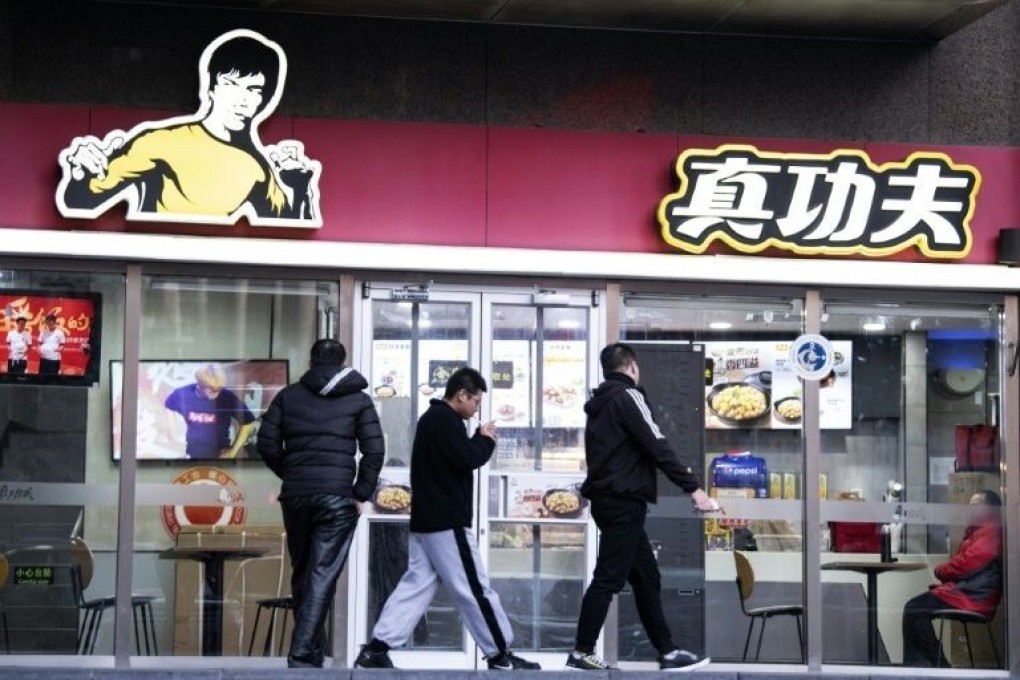 The “Bruce Lee” logo has been used by a Chinese fast food chain for 15 years. Photo: AFP/Noel Celis