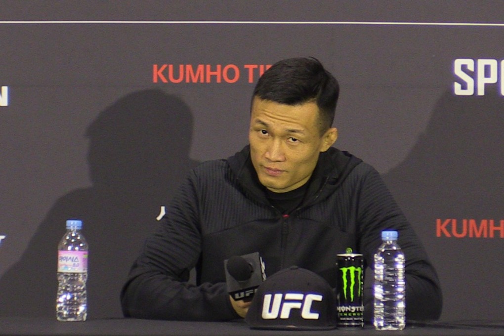 ‘The Korean Zombie’ Jung Chan-sung at the UFC Fight Night Busan post-event press conference. Photo: Nicolas Atkin