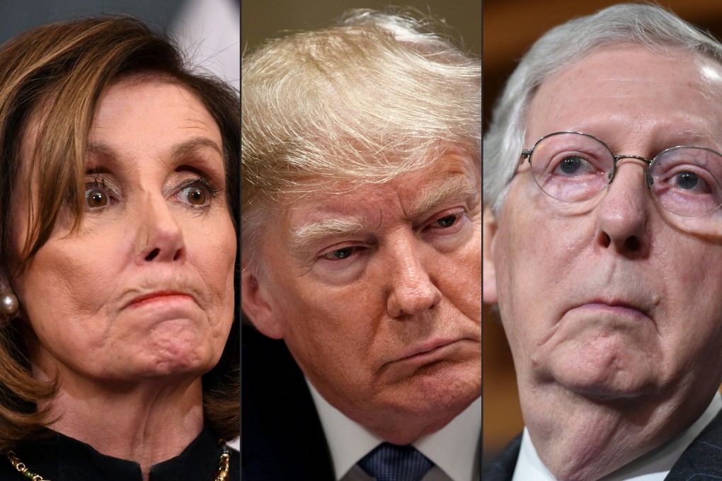 Speaker Nancy Pelosi (left) presided as the Democratic-controlled House of Representatives on December 18 passed Resolution 755 to impeach President Donald Trump. The two articles of impeachment will now pass to the Senate, where the majority leader is Republican Mitch McConnell (far right). Photos: AFP