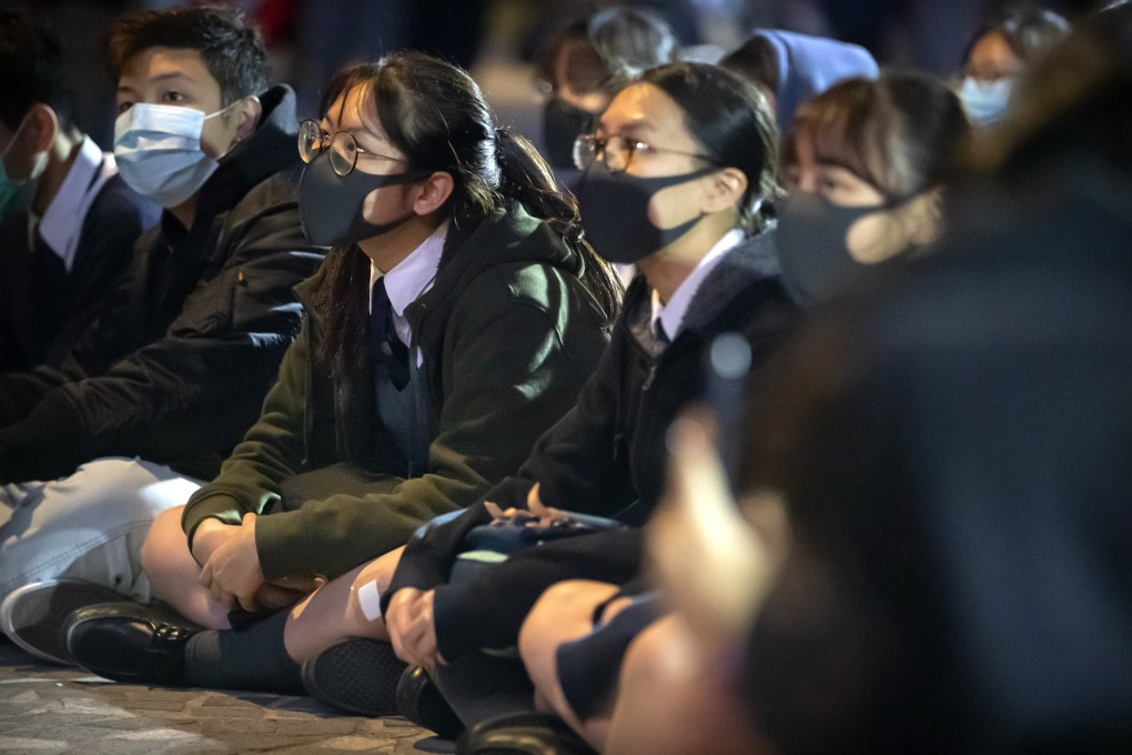 Students at a protest rally near the Hong Kong Museum of Art, in Tsim Sha Tsui on December 13. Photo: AP