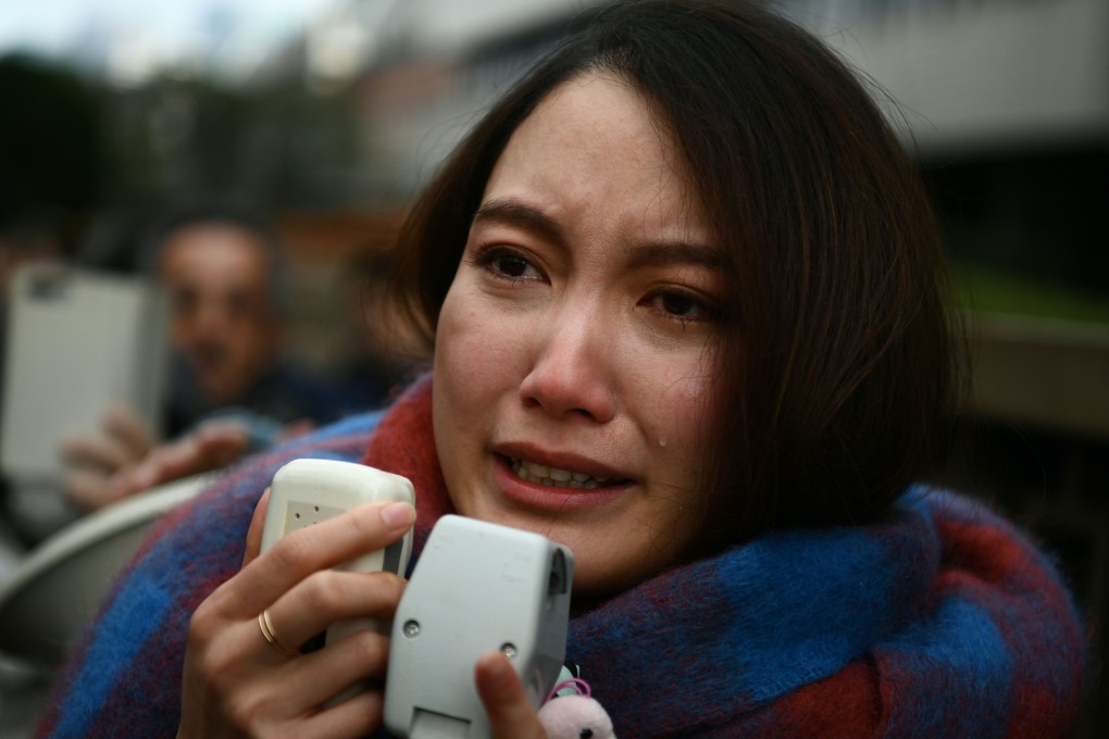 Japanese journalist Shiori Ito sheds a tear as she speaks to the media outside a Tokyo court after she won a damages suit in which she accused a former TV reporter of rape. Photo: AFP