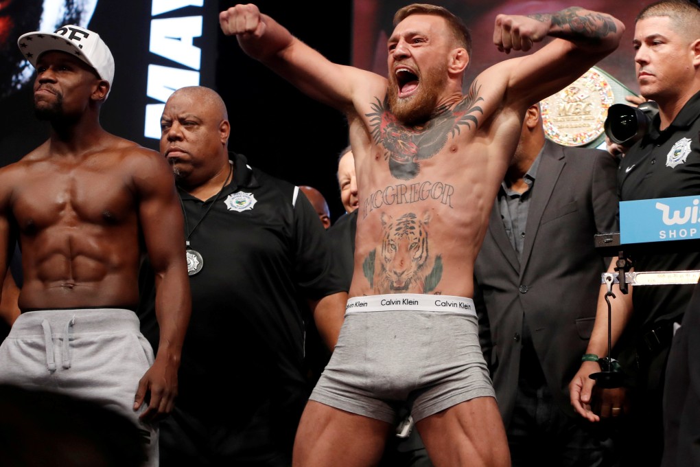 Retired undefeated boxer Floyd Mayweather with former UFC lightweight champion Conor McGregor ahead of their superfight in 2017. Photo: Reuters