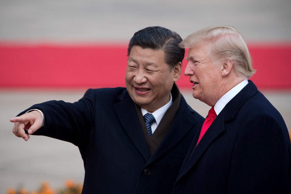 Chinese President Xi Jinping (left) welcomes US President Donald Trump to China at a ceremony at the Great Hall of the People in Beijing on November 8, 2017. The leaders of the world’s two largest economies have had a testing year. Photo: AFP