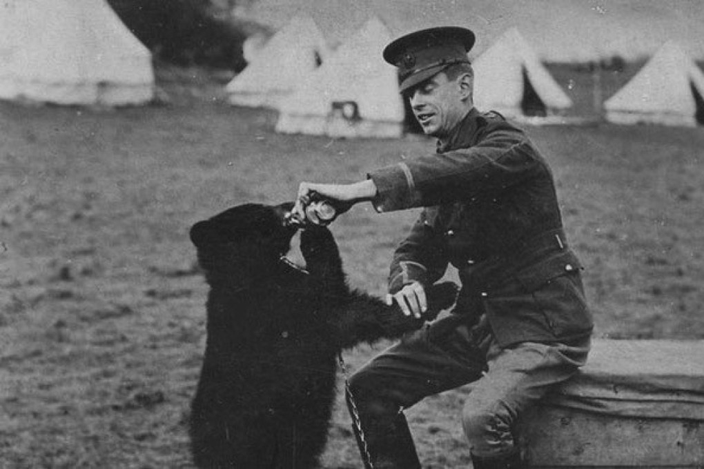Canadian soldier, Harry Colebourn and Winnie, circa 1914. Photo: Lindsay Mattick