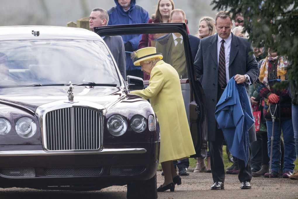Britain's Queen Elizabeth leaves after attending a morning church service with members of her family. Photo: AP