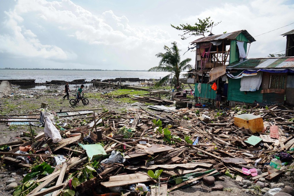 A house damaged during Typhoon Phanfone in Tacloban, Leyte province. Photo: AFP