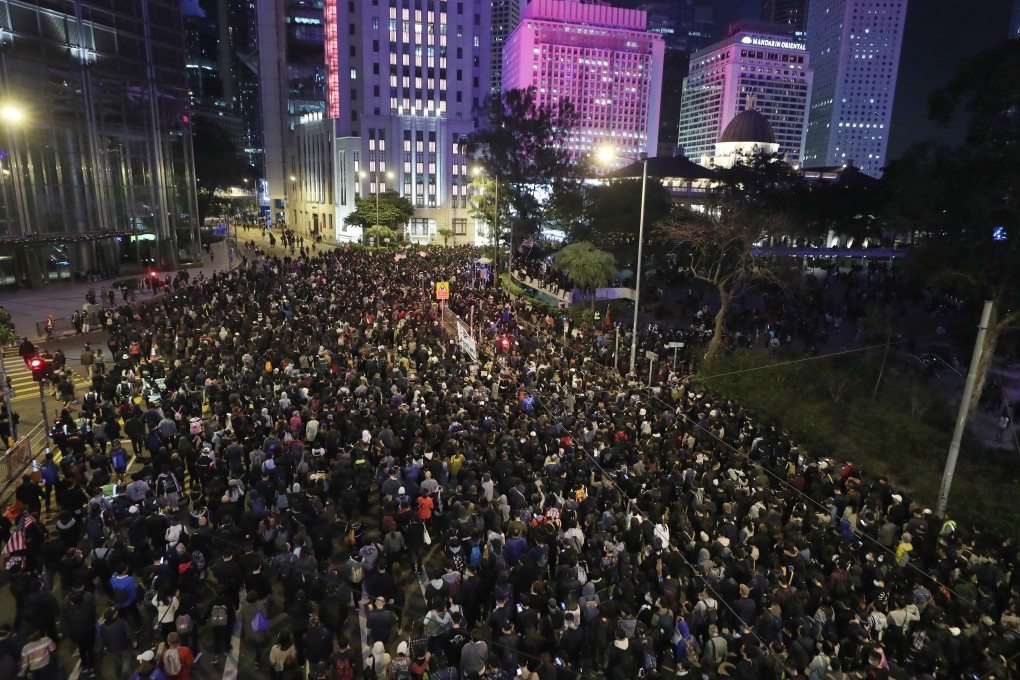 Anti-government protesters march from Causeway Bay to Central on December 8. Photo: Sam Tsang