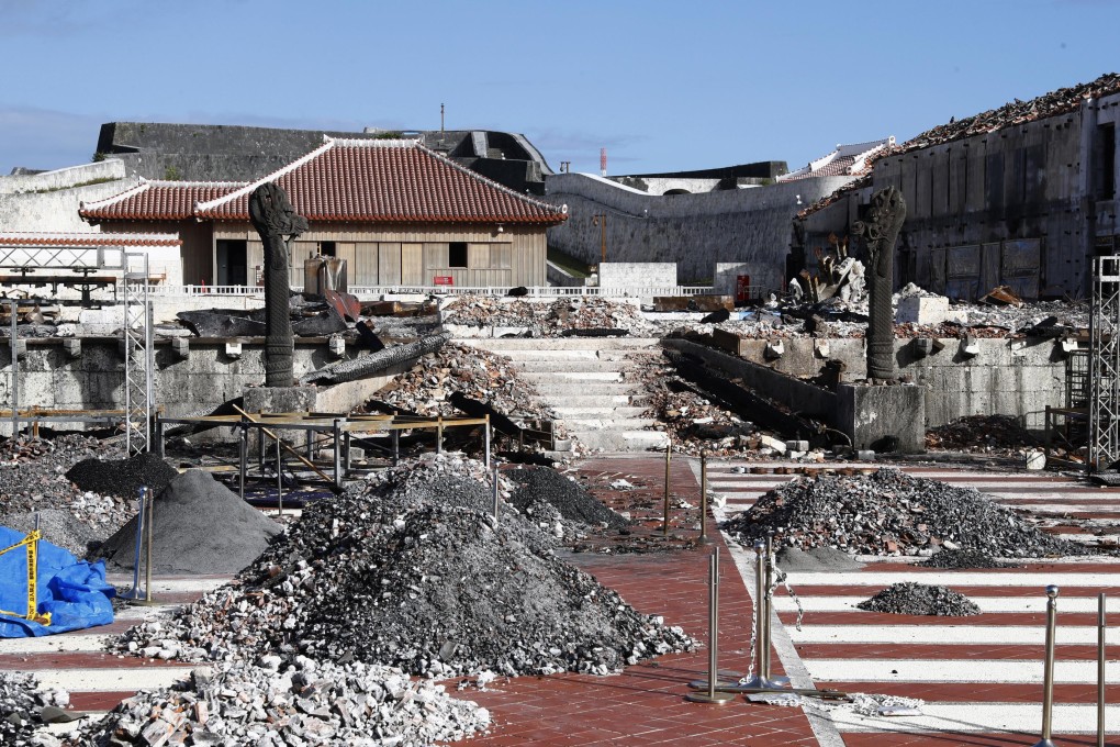 Shuri Castle in Naha, Okinawa, after a predawn fire gutted its main buildings. Photo: Kyodo