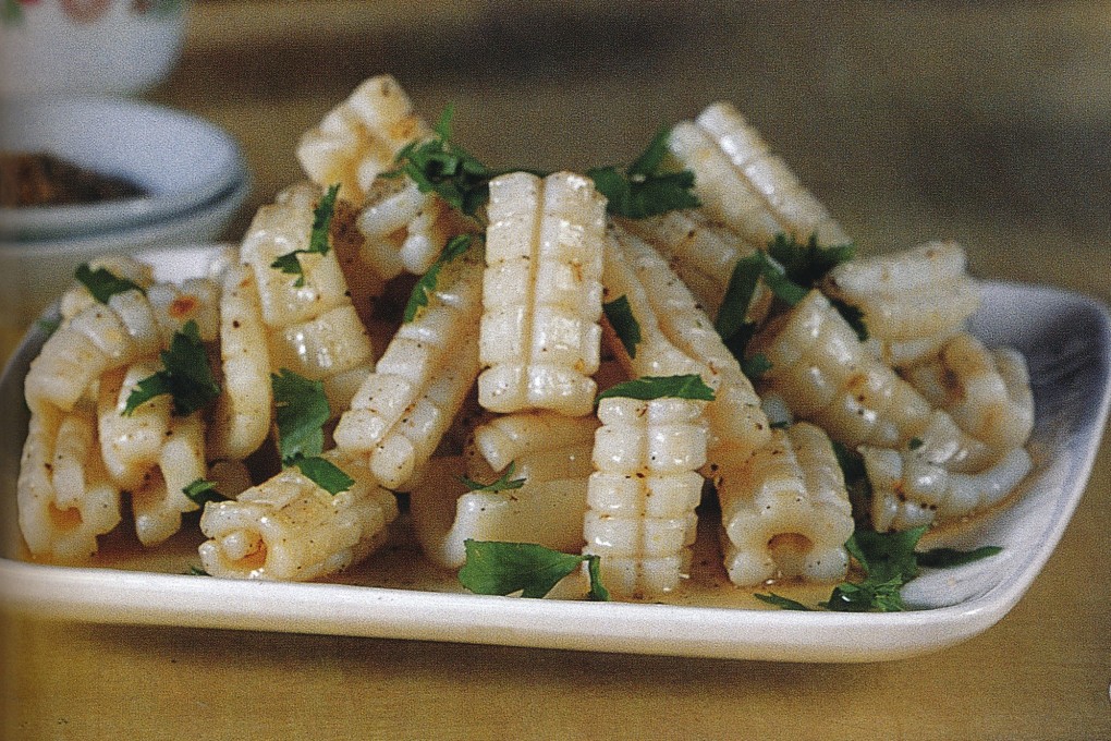 Stir-fried squid flowers with peppers from The Food Of China cookbook by Deh-Ta Hsiung and Nina Simonds. Photo: Murdoch Books
