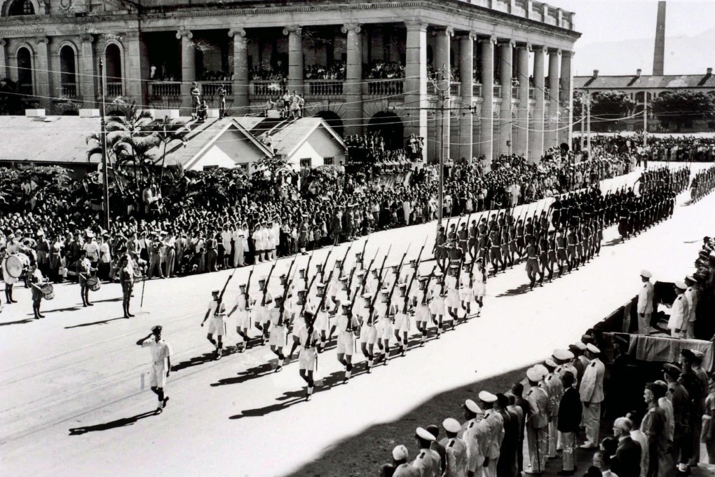 A victory parade in Hong Kong’s Central district in October 1945 marking the end of the second world war. The city has overcome bigger crises than the current protests and it can surely “flourish again, more beautiful, more prosperous, more progressive – and purer of soul”. Photo: AFP