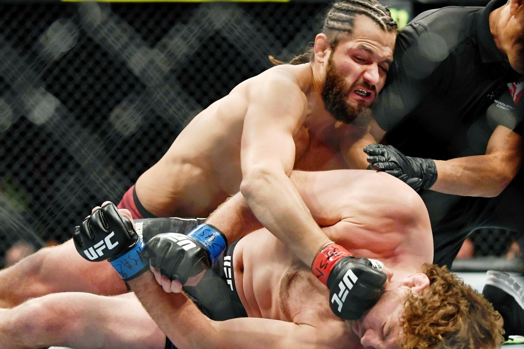 Jorge Masvidal knocks out then-welterweight contender Ben Askren in a record five seconds, the fastest knockout in UFC history. Photo: USA Today