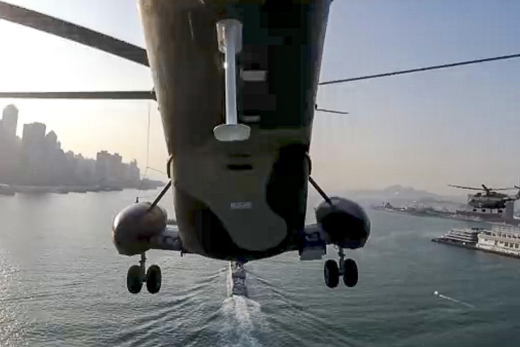 The PLA’s Hong Kong garrison called the drill over Victoria Harbour “a routine exercise”. Photo: Weibo