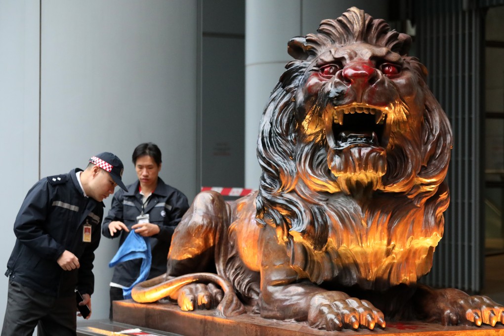 Iconic HSBC lions in Hong Kong facing long period of restoration