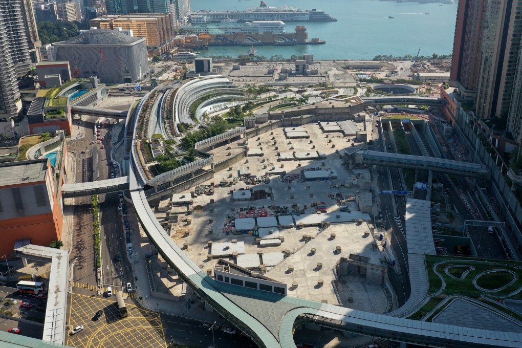 An aerial view of a plot of land located atop the West Kowloon High-Speed Rail station. Photo: Winson Wong
