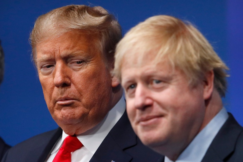 Britain's Prime Minister Boris Johnson welcomes US President Donald Trump to the Nato summit in December. Photo: AFP