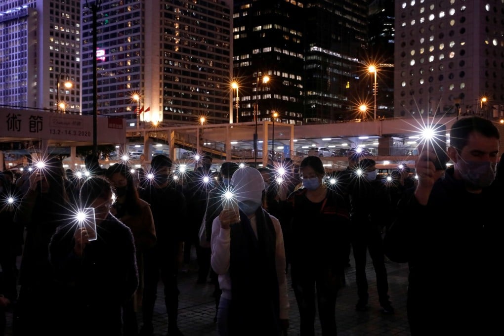 Anti-government demonstrators take part in a protest in Edinburgh Place in Hong Kong on December 30. Photo: Reuters