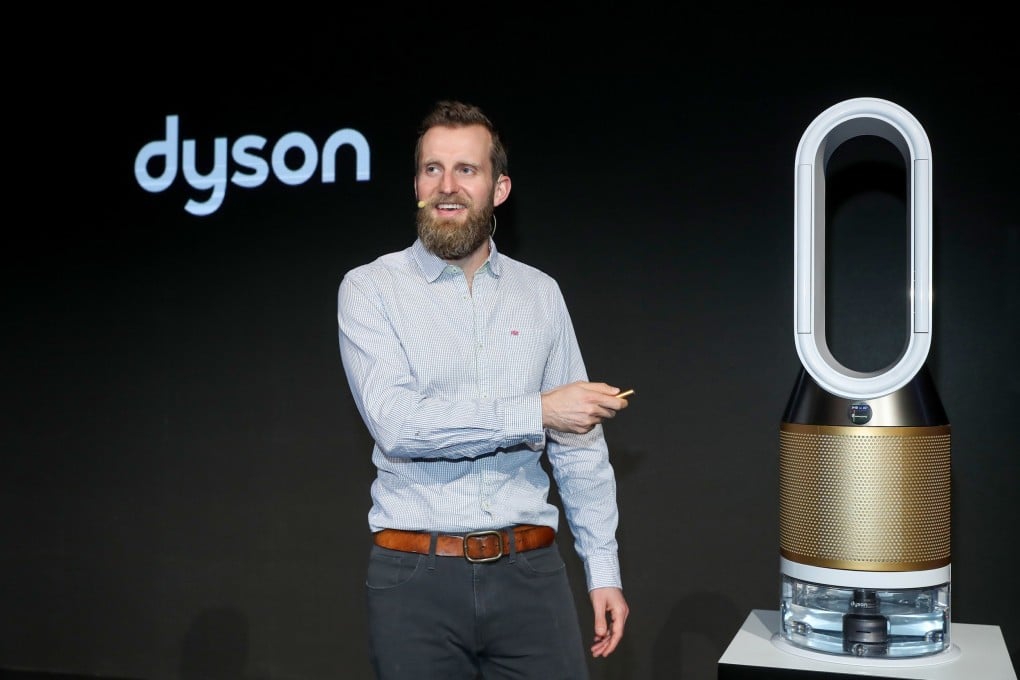 Charlie Park, Dyson's global category director for environmental care, unveils a new product in Beijing on Jan. 9, 2020. Source: Handout
