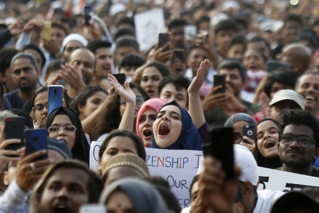 Protesters at a rally against India’s Citizenship (Amendment) Act in Mumbai on December 27. Wielding citizenship rights as a political tool creates a favoured class ready to further support the government’s bigoted goals. Photo: AP