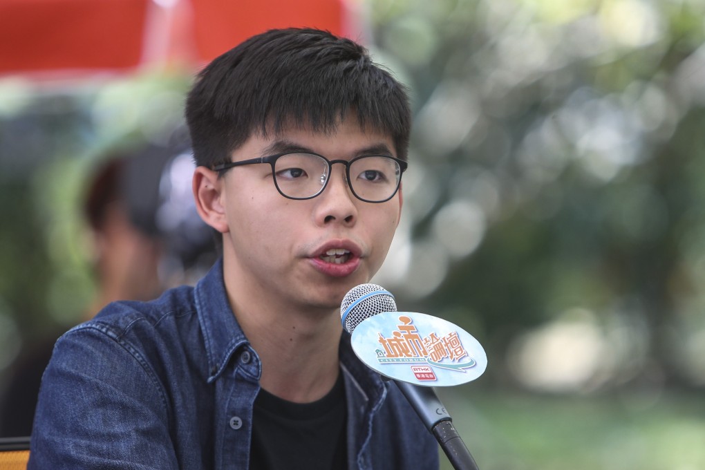 Joshua Wong was rejected by city officials as a district council candidate because of Demosisto’s stance on self-determination for the city. Photo: Winson Wong