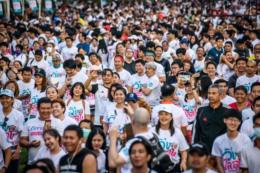 Thousands of people joined the fun run to protest against the military-backed government and call for more political freedom, less than a year after a disputed general election. Photo: AFP