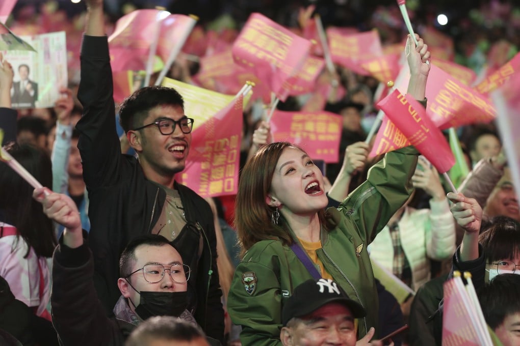 Supporters of Tsai Ing-wen cheer for her election victory in Taipei. Photo: AP