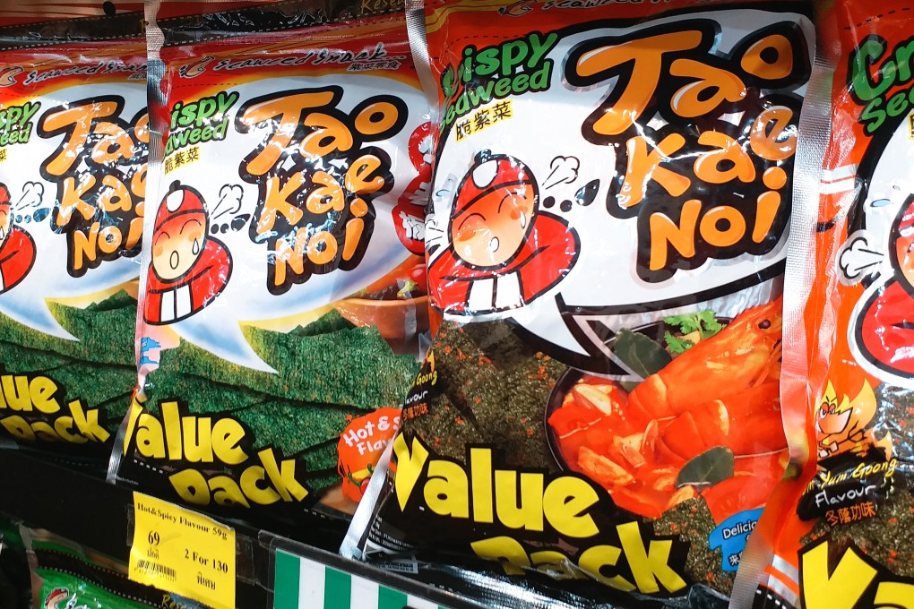 Thai seaweed snack Tao Kae Noi generated sales of US$66.3 million from the Chinese market in 2018. Photo: Shutterstock