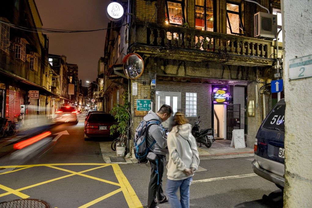 Chifeng Street in Taipei, home to coffee shops, boutiques, and car repair shops. The newcomers have pushed up rents, and the garages may be forced out. Photo: Chris Stowers/PANOS