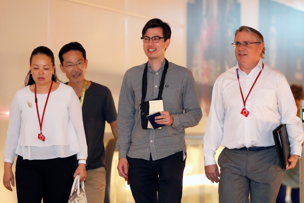 Alek Sigley after being released by North Korea. Photo: Reuters