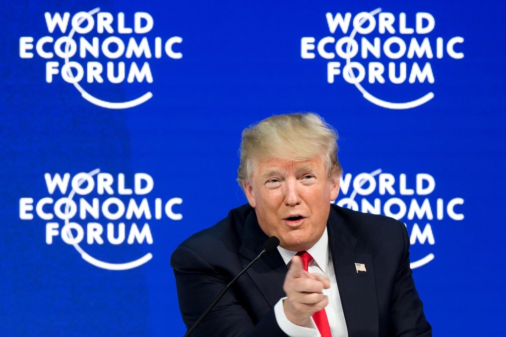 US President Donald Trump speaks during a discussion at the World Economic Forum meeting in Davos in January 2018. Photo: AFP