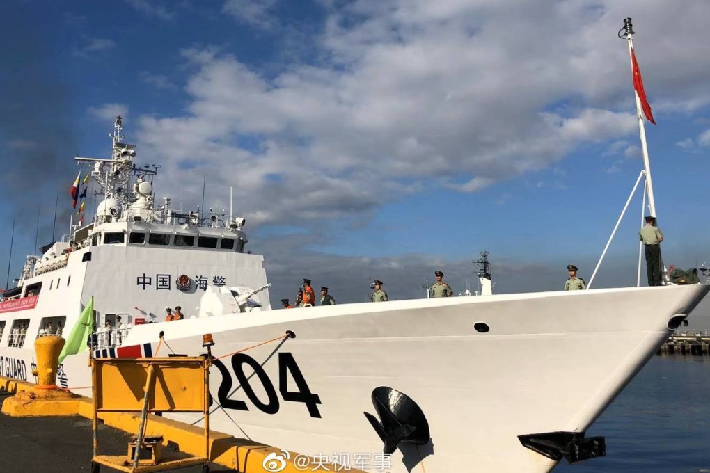 A Chinese coastguard ship arrives in Manila. Photo: Handout