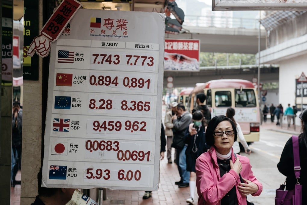 The Hong Kong Monetary Authority currency board subcommittee monitors and reports on the linked exchange rate system that pegs the Hong Kong dollar against the US dollar between a range of 7.75 to 7.85. Photo: Bloomberg