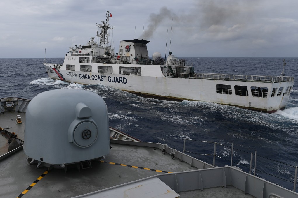 A China Coast Guard ship is seen from an Indonesian naval ship during a patrol in Indonesia’s exclusive economic zone north of Natuna island on January 11. Photo: Reuters