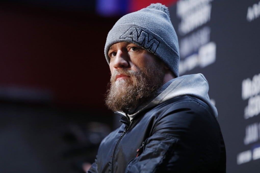Conor McGregor speaks during a media event for UFC 246. Photo: AP