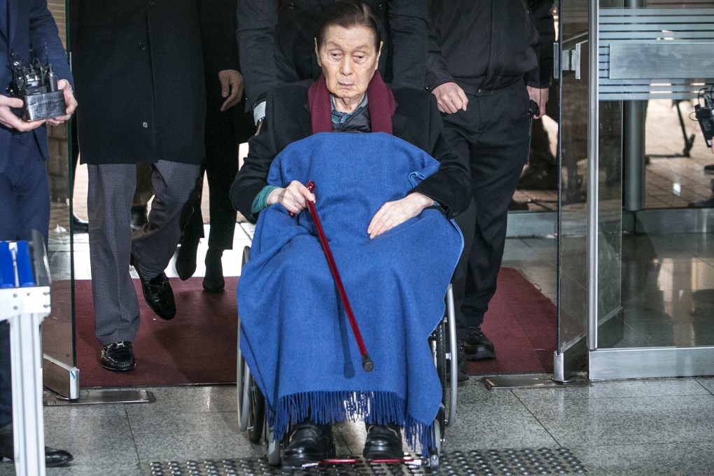 Shin Kyuk-ho, founder of Lotte Group, is seen at the Seoul Central District Court in December 2017, where he was sentenced to four years in prison. Shin died on Sunday at 97. Photo: Bloomberg