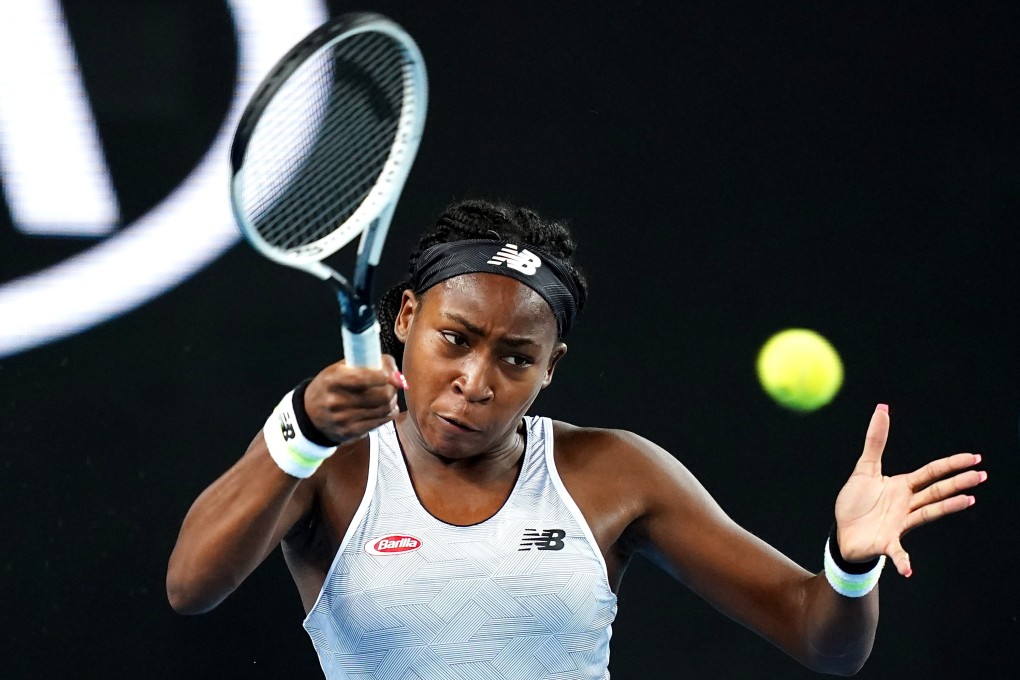 Coco Gauff in action against Venus Williams during their first round match at the Australian Open. Photo: EPA